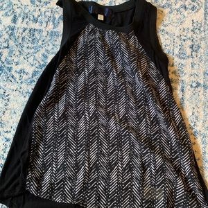 Black and white patterned tank